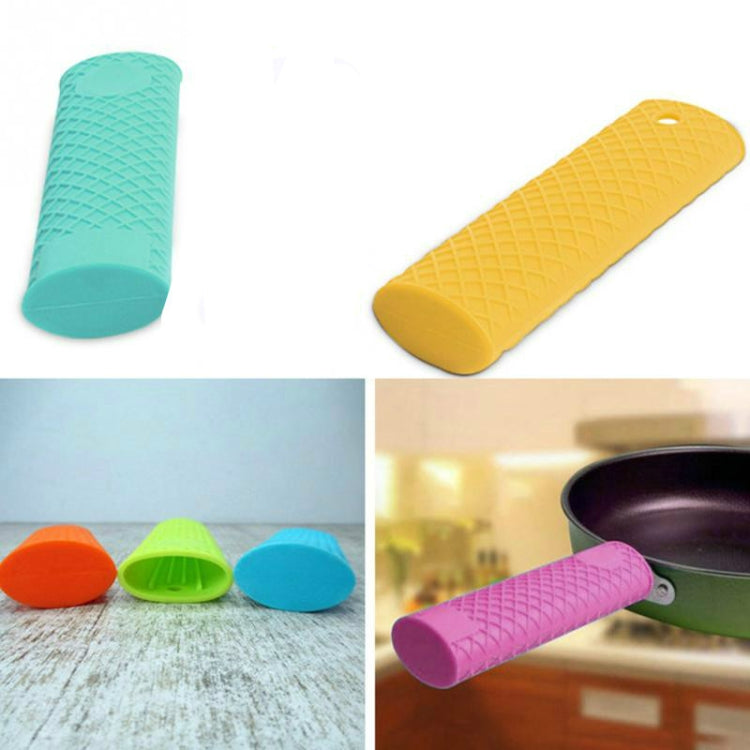 2 PCS Durable Thick Silicone Pot Handle Multicolor Thermal Insulation Sleeve Anti Skid Non Slip Soft Handle Pot Cover(Green)