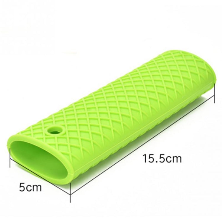 2 PCS Durable Thick Silicone Pot Handle Multicolor Thermal Insulation Sleeve Anti Skid Non Slip Soft Handle Pot Cover(Green)