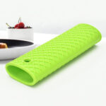 2 PCS Durable Thick Silicone Pot Handle Multicolor Thermal Insulation Sleeve Anti Skid Non Slip Soft Handle Pot Cover(Green)