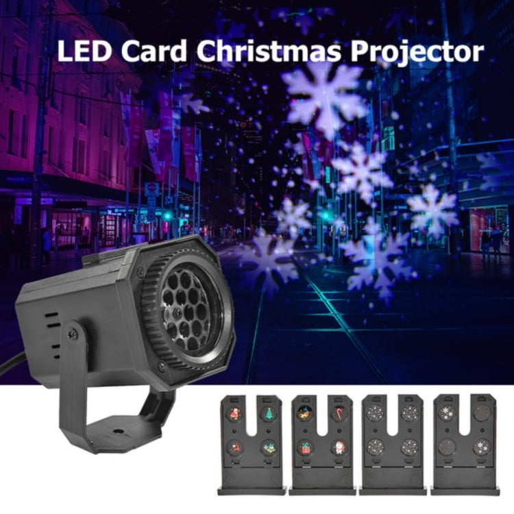 8W LED Stage Lighting Christmas Snowflake Pattern Projection Lamp Effect Laser Light, Plug Specifications:EU Plug