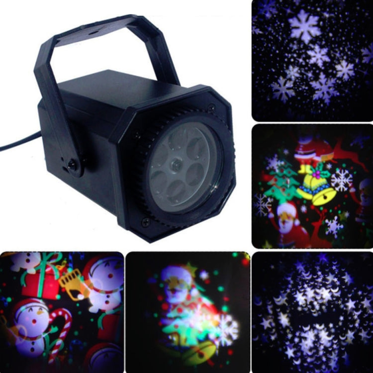 8W LED Stage Lighting Christmas Snowflake Pattern Projection Lamp Effect Laser Light, Plug Specifications:EU Plug