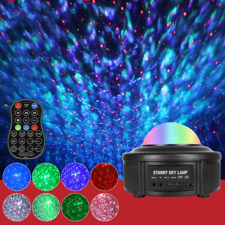 10W Micro USB Bluetooth Music Starry Sky + Ocean LED Projector Light Sound Control Laser Light Stage Light, Support TF Card