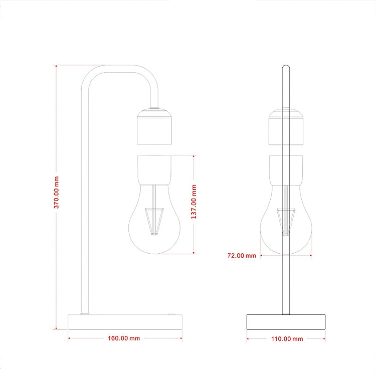 16W Magnetic Levitation Decoration Technology Toy Bend LED Floating Bulb Home Table Lamp