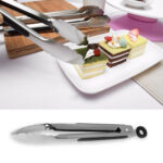 Stainless Steel Silicone Handle Kitchen Food Meat Barbecue Clip, Size:9 inch