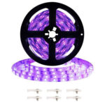 3528 SMD UV Purple Light Strip Epoxy LED Lamp Decorative Light Strip, Style:Waterproof 5m(EU Plug)