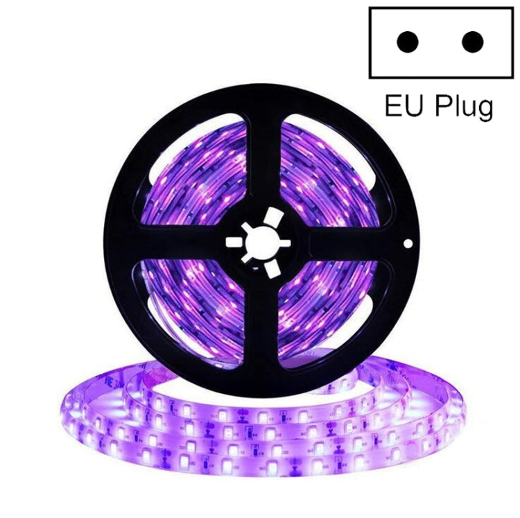 3528 SMD UV Purple Light Strip Epoxy LED Lamp Decorative Light Strip, Style:Waterproof 10m(EU Plug)
