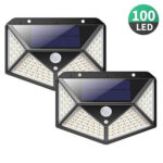 1 PCS  100 LEDs Outdoor Patio Solar Induction Wall Light Adjustable Balcony Garden Lighting Small Street Light