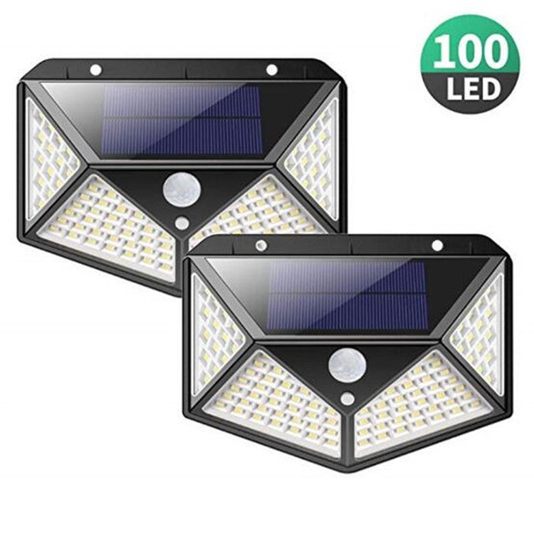 1 PCS  100 LEDs Outdoor Patio Solar Induction Wall Light Adjustable Balcony Garden Lighting Small Street Light