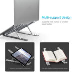 Aluminum Alloy Couch Notebook Mount Sofa Foldable Laptop Stand(Black)