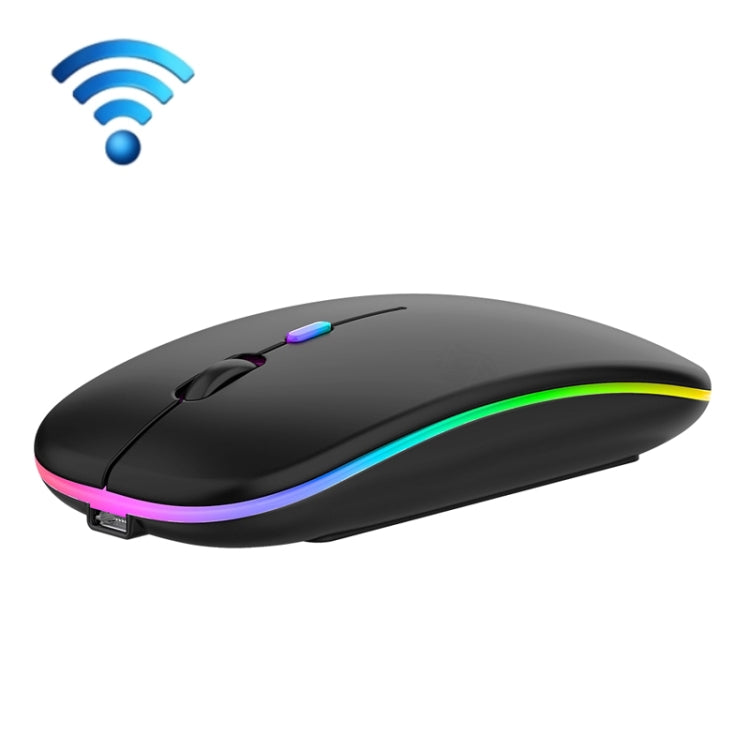 3 Keys RGB Backlit Silent Bluetooth Wireless Dual Mode Mouse(Black)