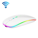 3 Keys RGB Backlit Silent Bluetooth Wireless Dual Mode Mouse(White)