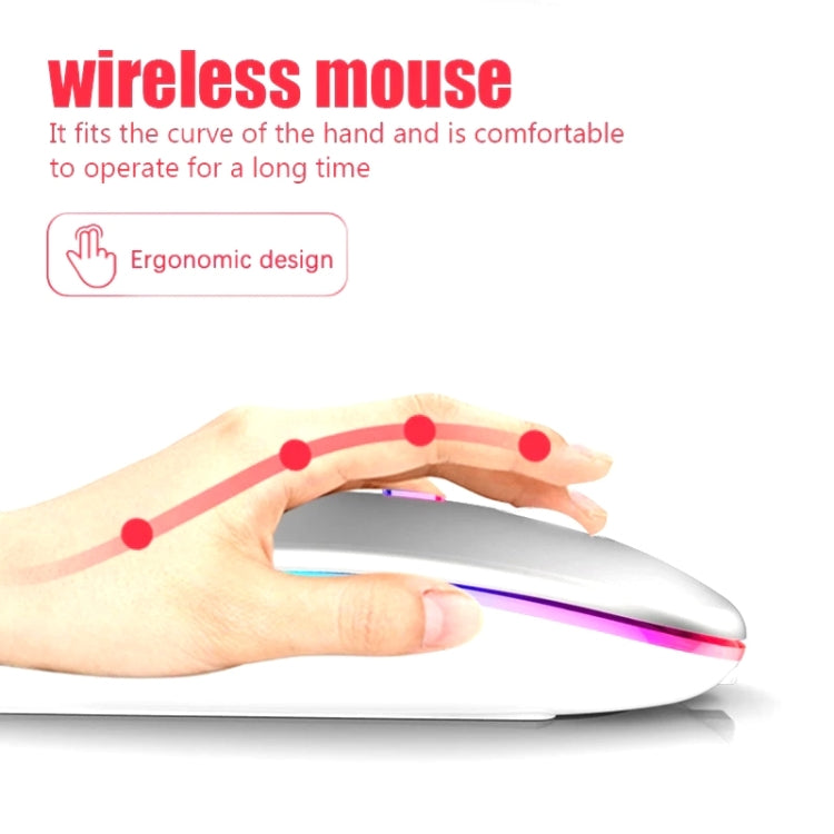 3 Keys RGB Backlit Silent Bluetooth Wireless Dual Mode Mouse(White)