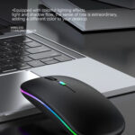 3 Keys RGB Backlit Silent Bluetooth Wireless Dual Mode Mouse(Black)