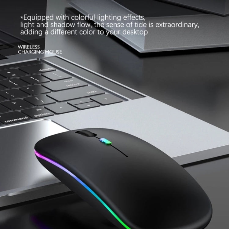 3 Keys RGB Backlit Silent Bluetooth Wireless Dual Mode Mouse(Black)