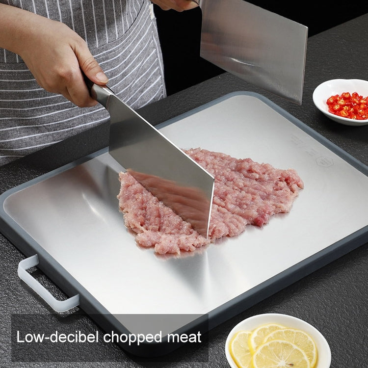 Household Multi-function Mildew Thickened Double-sided 304 Stainless Steel Plastic Vegetable Cutting Board, Size:M