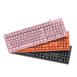 Ajazz DKS100 104 Keys Office Luminous Game Tea Axis Mechanical Keyboard, Cable Length: 1.5m(Black)