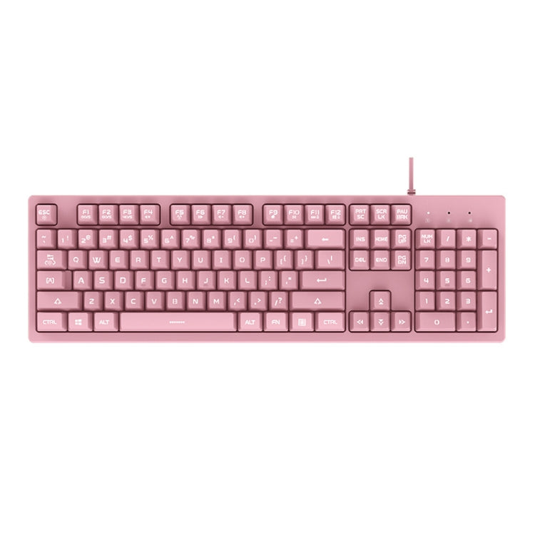 Ajazz DKS100 104 Keys Office Luminous Game Tea Axis Mechanical Keyboard, Cable Length: 1.5m(Cherry Blossom Powder)
