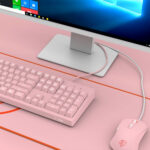 Ajazz DKS100 104 Keys Office Luminous Game Tea Axis Mechanical Keyboard, Cable Length: 1.5m(Cherry Blossom Powder)