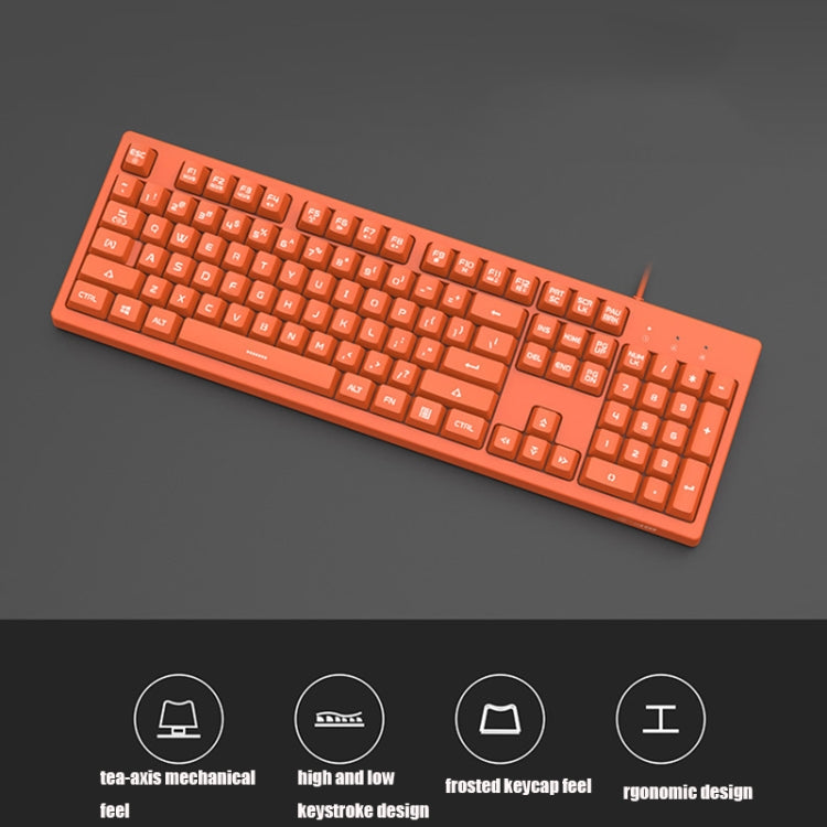 Ajazz DKS100 104 Keys Office Luminous Game Tea Axis Mechanical Keyboard, Cable Length: 1.5m(Orange)