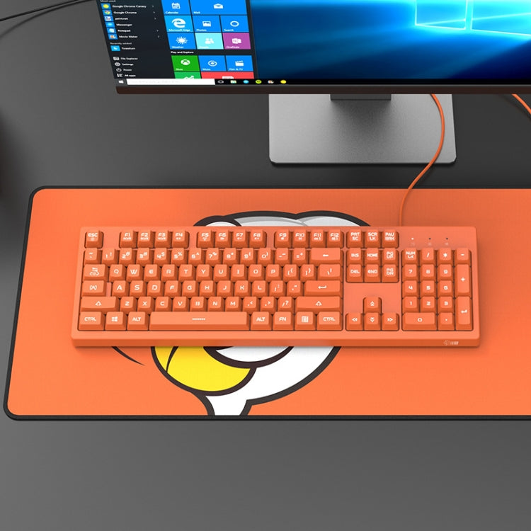 Ajazz DKS100 104 Keys Office Luminous Game Tea Axis Mechanical Keyboard, Cable Length: 1.5m(Orange)