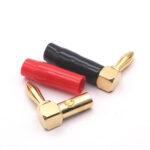 10 PCS / 5 Pairs 4mm Banana Plug L-shaped 90 Degree Soft Rubber Speaker Wiring Speaker Banana Head(Red+Black)