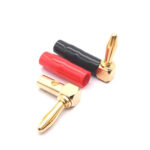 10 PCS / 5 Pairs 4mm Banana Plug L-shaped 90 Degree Soft Rubber Speaker Wiring Speaker Banana Head(Red+Black)