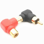 20 PCS / 10 Pairs L-shaped Lotus RCA Right Angle Elbow RCA Male to Female Audio Adapter(Color Random Delivery)