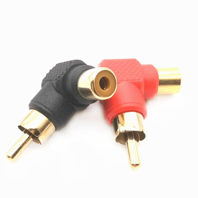 20 PCS / 10 Pairs L-shaped Lotus RCA Right Angle Elbow RCA Male to Female Audio Adapter(Color Random Delivery)