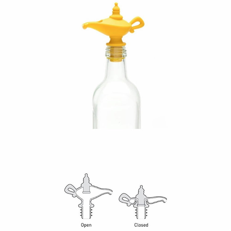 3 PCS Creative Silicone Aladdin Magic Lamp Red Wine Bottle Pourer Manual Sealing Airless Bottle Stopper