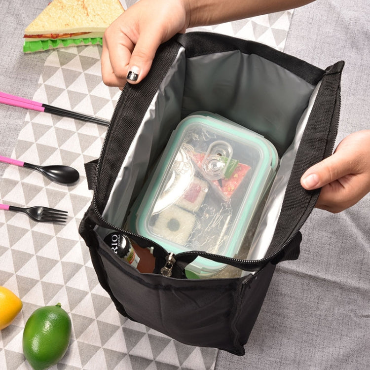 2 PCS Black White Stripes Portable Thermal Lunch Bags for Women Kids Men Food Picnic Cooler Box Insulated Tote Bag Storage Container(Black)