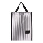 2 PCS Black White Stripes Portable Thermal Lunch Bags for Women Kids Men Food Picnic Cooler Box Insulated Tote Bag Storage Container(White stripe)