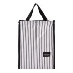 2 PCS Black White Stripes Portable Thermal Lunch Bags for Women Kids Men Food Picnic Cooler Box Insulated Tote Bag Storage Container(White stripe)