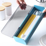 2 PCS Household Kitchen Plastic Dust-Proof Drain Separator Chopstick Holder Storage Box(Blue)