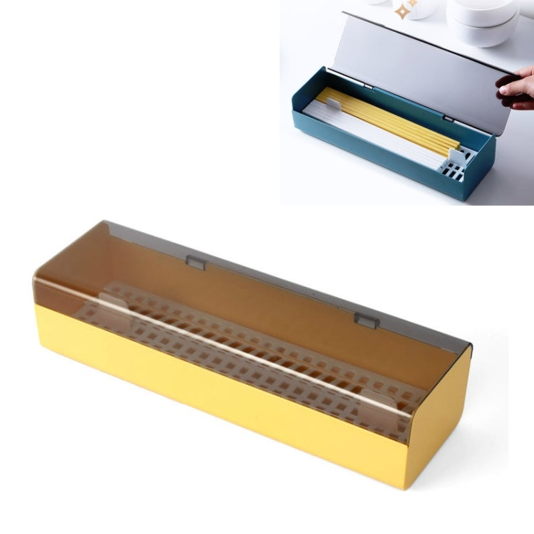 2 PCS Household Kitchen Plastic Dust-Proof Drain Separator Chopstick Holder Storage Box(Yellow)