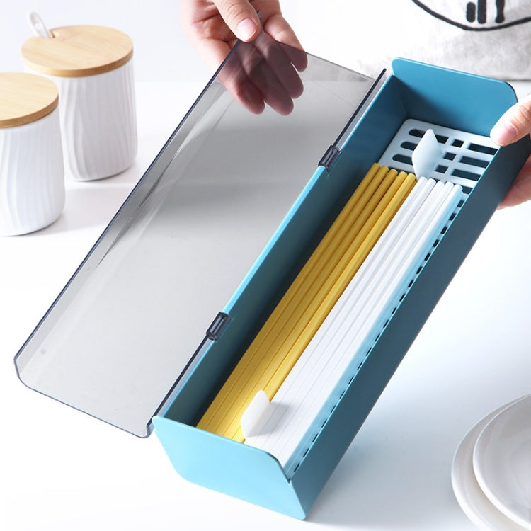 2 PCS Household Kitchen Plastic Dust-Proof Drain Separator Chopstick Holder Storage Box(Yellow)