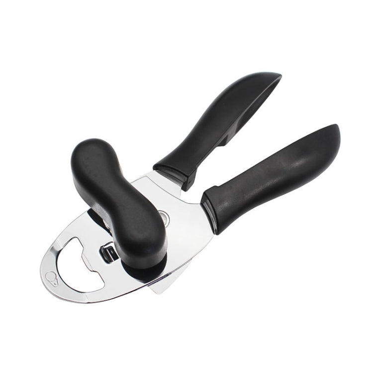 2 PCS 4 in 1 Multifunctional Can Opener Kitchen Household Lid Opener Canning Knife(Black)