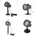 4W 12 Cards Outdoor Snowflake Projector Lamp Waterproof Laser LED Light Sound Control Stage Light(EU Plug)