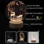 3D Atmosphere Decorative Light Acrylic Inner Carved LED Night Light Creative Girl Table Lamp(Good Night)