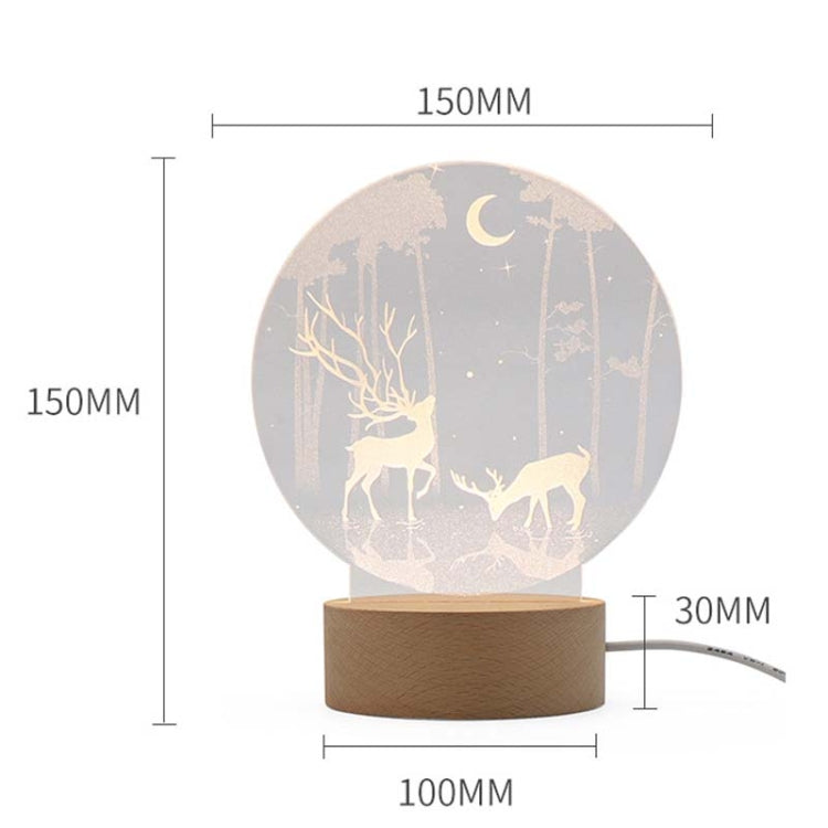 3D Atmosphere Decorative Light Acrylic Inner Carved LED Night Light Creative Girl Table Lamp(Good Night)