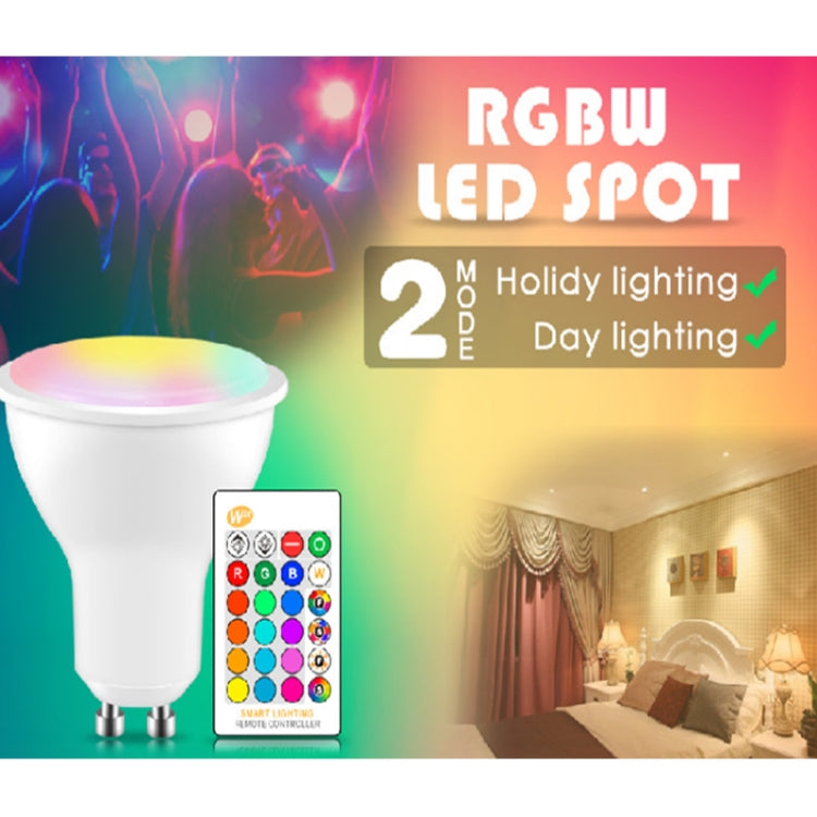 GU10 8W AC85-265V  Dimmable LED Spotlight Remote Control  Holiday Decoration Home Lighting(RGB+Cool White (5500-7000K))