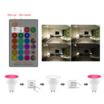 GU10 8W AC85-265V  Dimmable LED Spotlight Remote Control  Holiday Decoration Home Lighting(RGB+Cool White (5500-7000K))