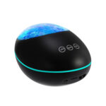 HMT-01  Remote Control Lucky Stone Ocean Projection Light LED Colorful Atmosphere Night Light USB Multifunctional Bluetooth Speaker(Black)