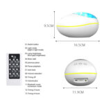 HMT-01  Remote Control Lucky Stone Ocean Projection Light LED Colorful Atmosphere Night Light USB Multifunctional Bluetooth Speaker(Black)