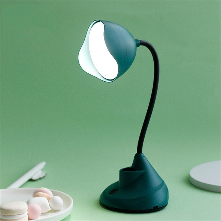 2 PCS Bedroom Bedside Dormitory Desk Study Eye Potection Desk Lamp(FY7712 Dark Green)