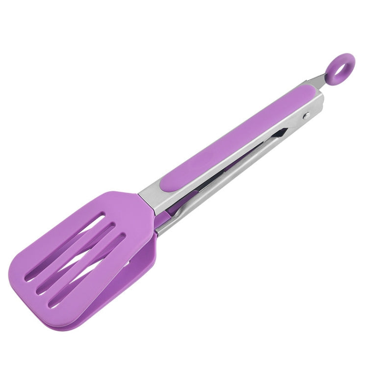 2 PCS Kitchen Food Tongs Hotel Steak Tongs Insulated Long-Handled Bread Tongs Barbecue Clip Barbecue Clip(Purple)