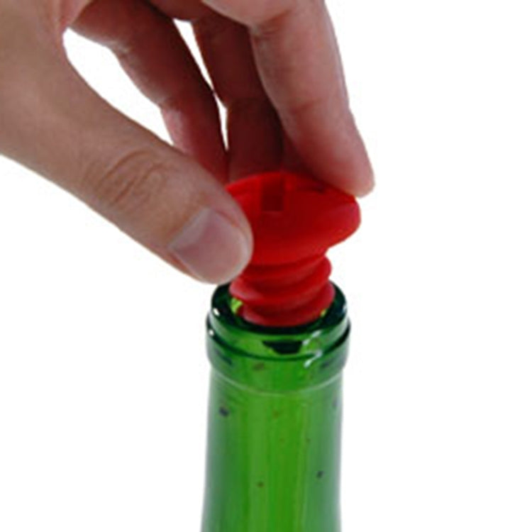 10 PCS Screw Shape Red Wine Preservation Silicone Bottle Stopper Random Colour Delivery