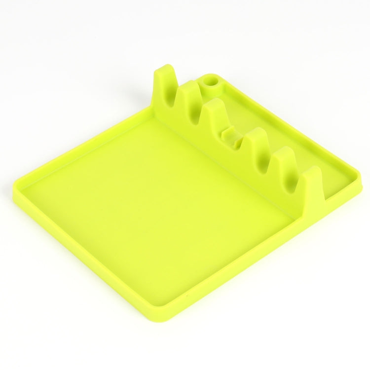 2 in 1 Kitchen Silicone Spoon Holder Shelf Medium (Green)