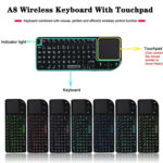 A8 Mini Wireless Mouse And Keyboard With Laser Touchpad Keyboard, Colour: English White Backlight