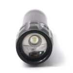 2 PCS Three-Speed Zoom LED Flashlight Mini Aluminum Flashlight(Black)