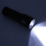 2 PCS Three-Speed Zoom LED Flashlight Mini Aluminum Flashlight(Black)